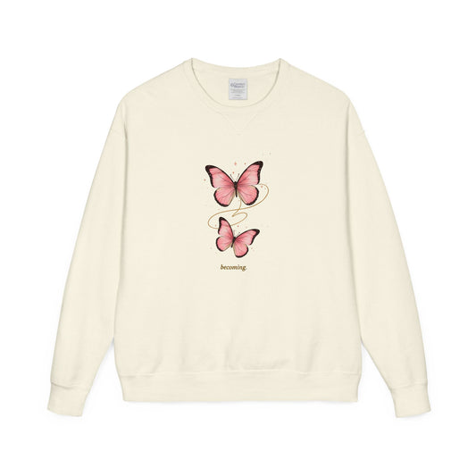 Pink Butterflies "Blooming" Crewneck Sweatshirt