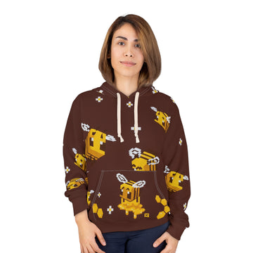 Minecraft Overlap Pullover Pixel Bee Hoodie